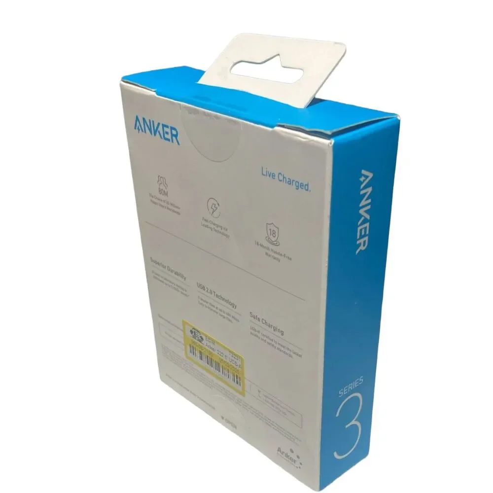 Anker 322 10ft USB-A to USB-C Braided Cable White, Fast Charge, New Open
